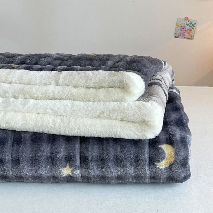 91家纺网 家纺一手货源 找家纺 梵朴 2025新款牛奶绒泡泡兔毛绒床垫学生宿舍床褥子床护垫学生款印花系列 繁星