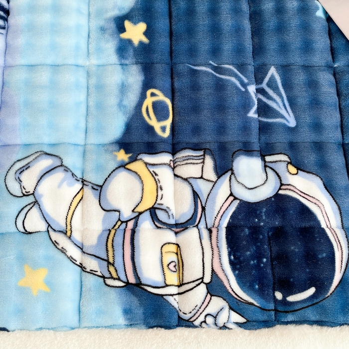 91家纺网 家纺一手货源 找家纺 梵朴 2025新款牛奶绒泡泡兔毛绒床垫学生宿舍床褥子床护垫学生款印花系列 梦幻太空人