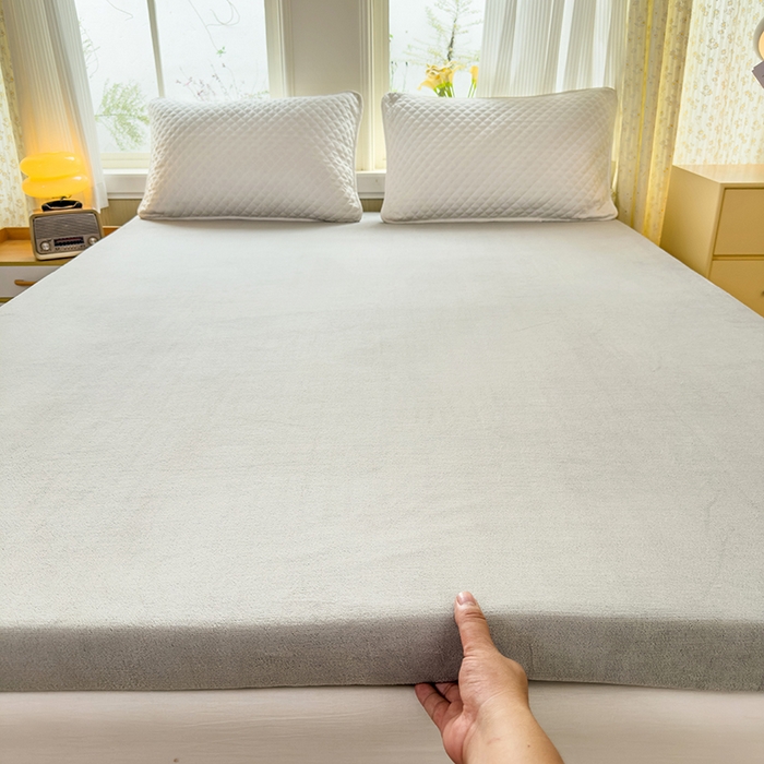 北辰 2025新款冬季牛奶绒海绵床垫可拆洗软垫学生上下铺床垫可定制 纯色-灰