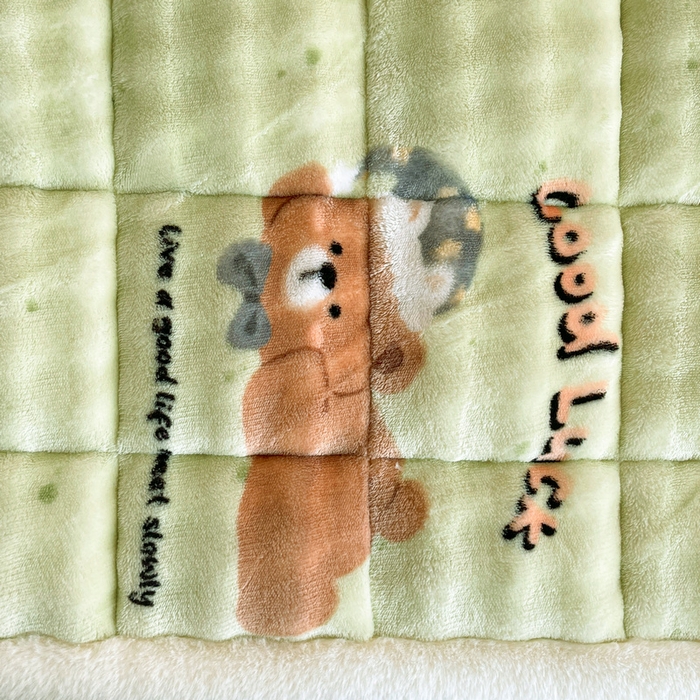 91家纺网 家纺一手货源 找家纺 梵朴 2025新款牛奶绒泡泡兔毛绒床垫学生宿舍床褥子床护垫学生款印花系列 趴趴熊