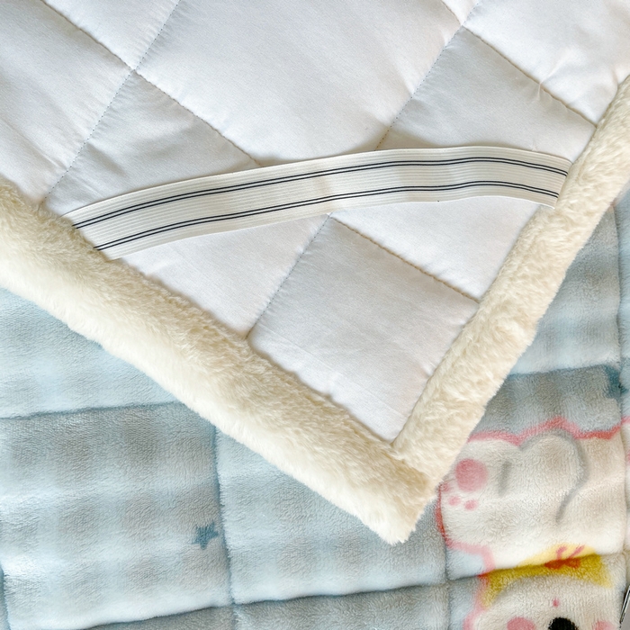 91家纺网 家纺一手货源 找家纺 梵朴 2025新款牛奶绒泡泡兔毛绒床垫学生宿舍床褥子床护垫学生款印花系列 音乐狗蓝