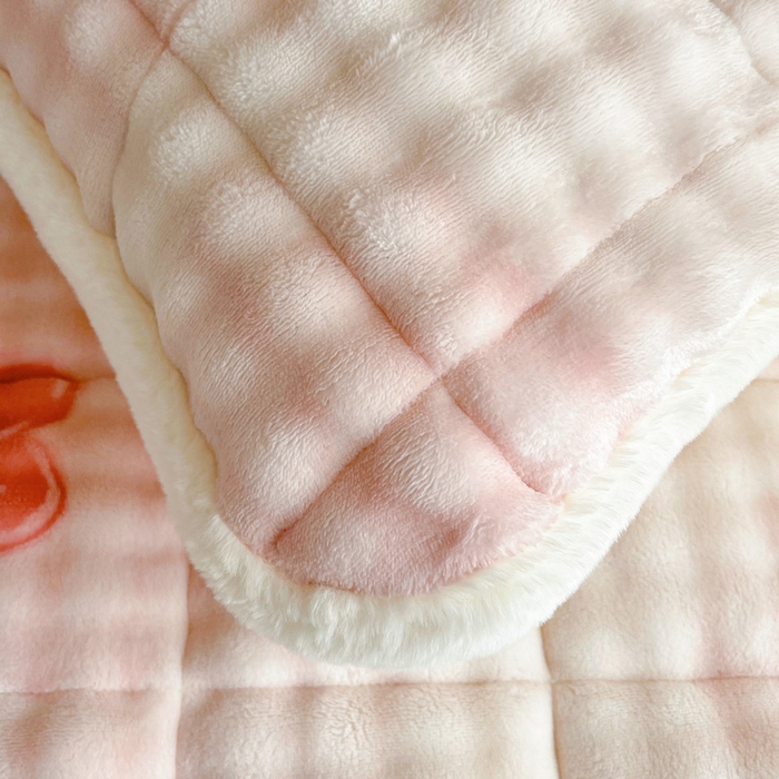 91家纺网 家纺一手货源 找家纺 梵朴 2025新款牛奶绒泡泡兔毛绒床垫学生宿舍床褥子床护垫学生款印花系列 云纹爱心粉