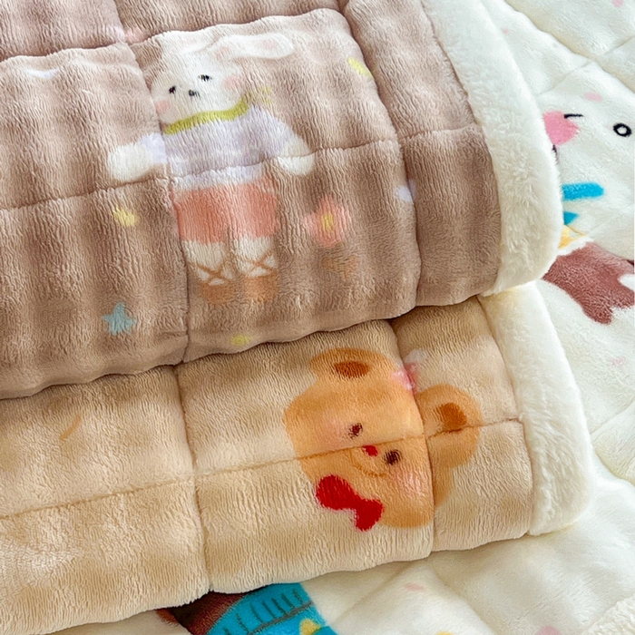 梵朴 2025新款牛奶绒泡泡兔毛绒床垫学生宿舍床褥子床护垫学生款印花系列 组合图仅供参考不可下单