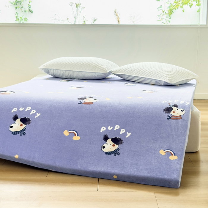 91家纺网 家纺一手货源 找家纺 北辰 2025新款冬季牛奶绒海绵床垫可拆洗软垫学生上下铺床垫可定制 puppy狗