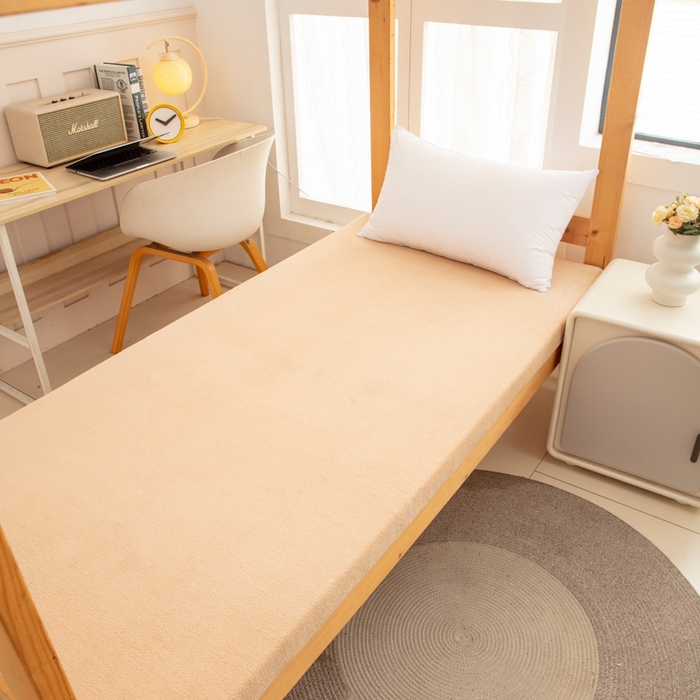 北辰 2025新款冬季牛奶绒海绵床垫可拆洗软垫学生上下铺床垫 纯色-棕