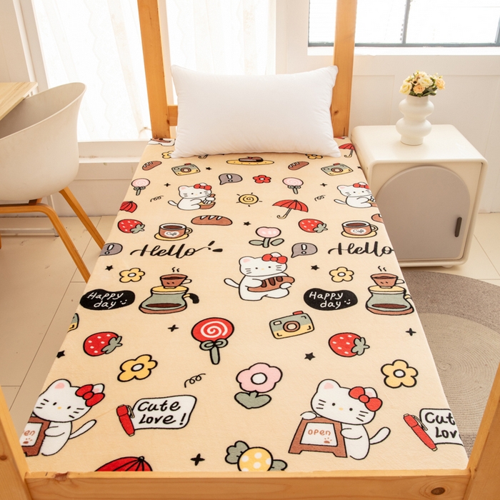 91家纺网 家纺一手货源 找家纺 北辰 2025新款冬季牛奶绒海绵床垫可拆洗软垫学生上下铺床垫 欢乐假日