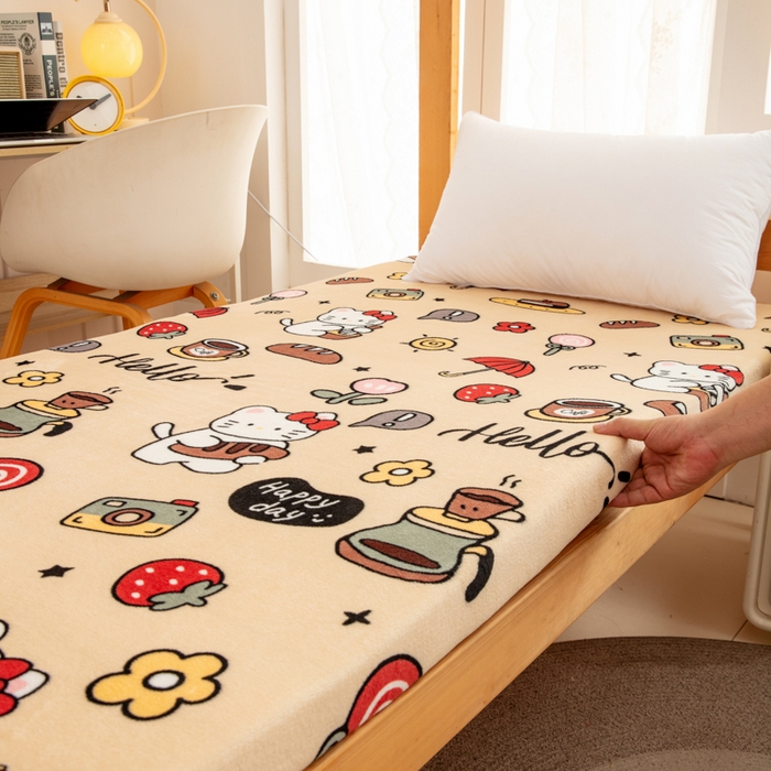 91家纺网 家纺一手货源 找家纺 北辰 2025新款冬季牛奶绒海绵床垫可拆洗软垫学生上下铺床垫 欢乐假日