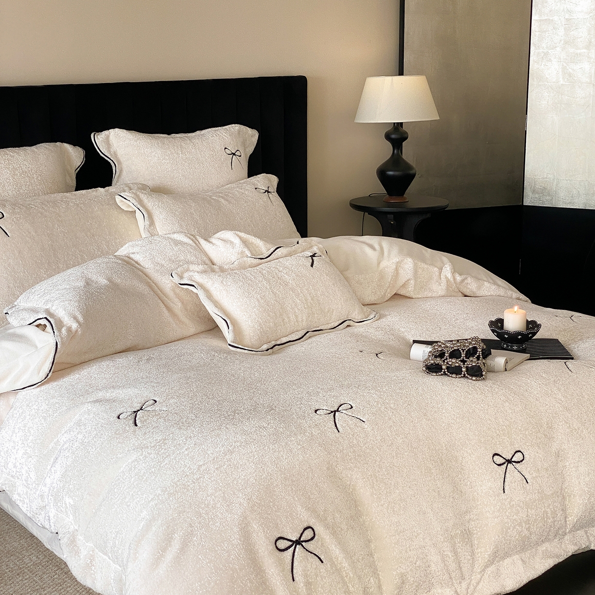 91家纺网 家纺一手货源 找家纺 （总）星野 2025新款高克重牛奶绒云锦绒刺绣四件套-可可西里