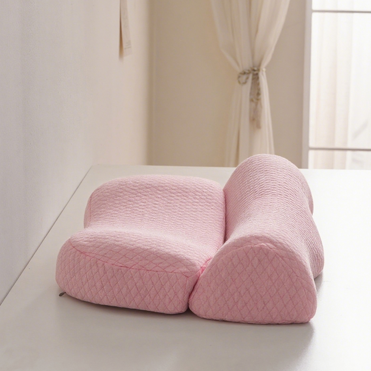 91家纺网 家纺一手货源 找家纺 乐可 2025新款零压深睡枕记忆棉枕枕头枕芯 零压深睡枕-粉