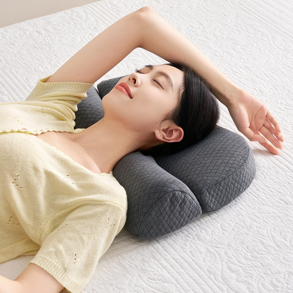 91家纺网 家纺一手货源 找家纺 乐可 2025新款零压深睡枕记忆棉枕枕头枕芯 零压深睡枕-黑