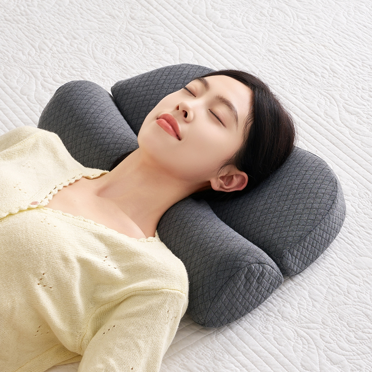 91家纺网 家纺一手货源 找家纺 乐可 2025新款零压深睡枕记忆棉枕枕头枕芯 零压深睡枕-黑