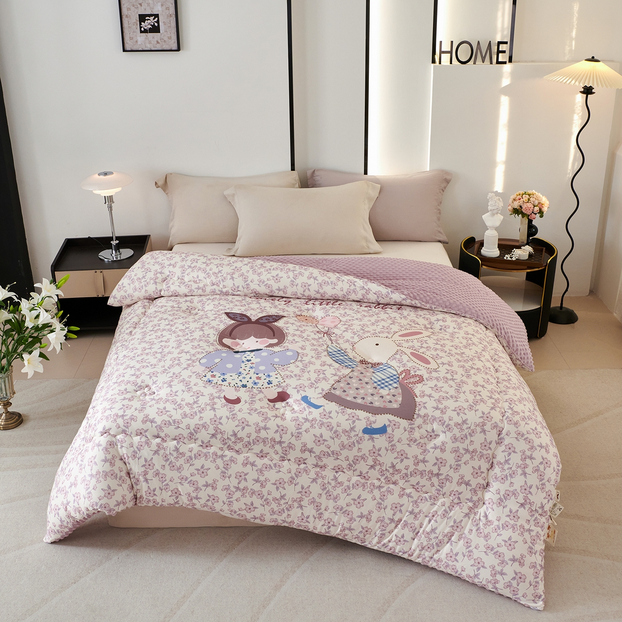 91家纺网 家纺一手货源 找家纺 （总）缔锦家纺 2025新款大版卡通豆豆被被子被芯