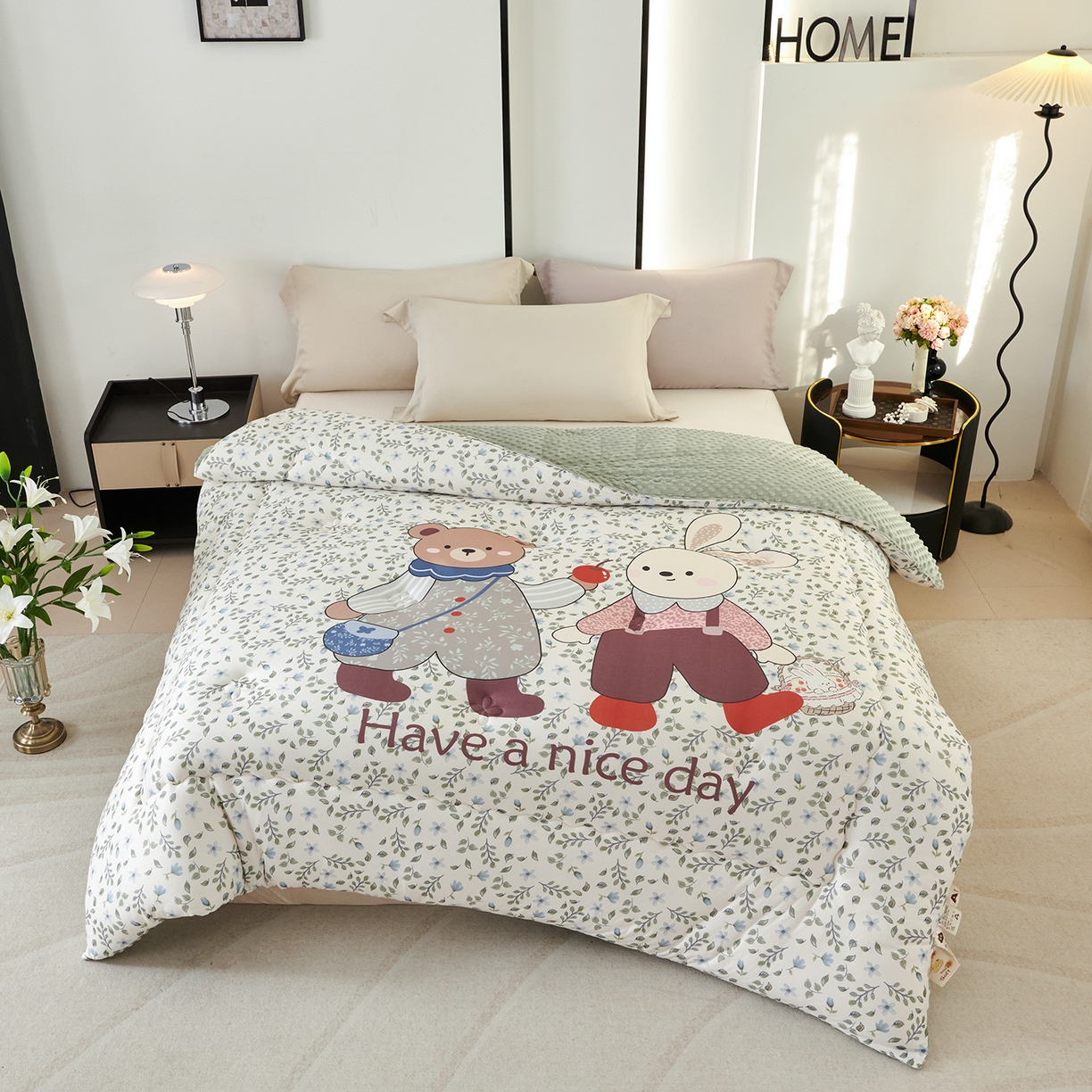 91家纺网 家纺一手货源 找家纺 （总）缔锦家纺 2025新款大版卡通豆豆被被子被芯