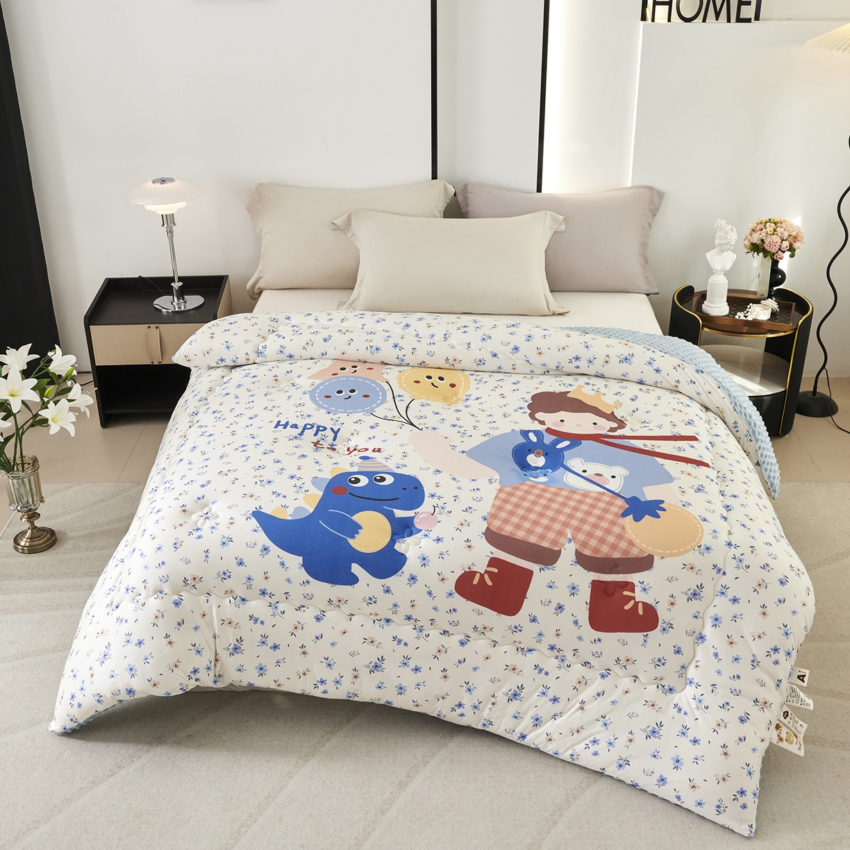 缔锦家纺 2025新款大版卡通豆豆被被子被芯 冒险男孩