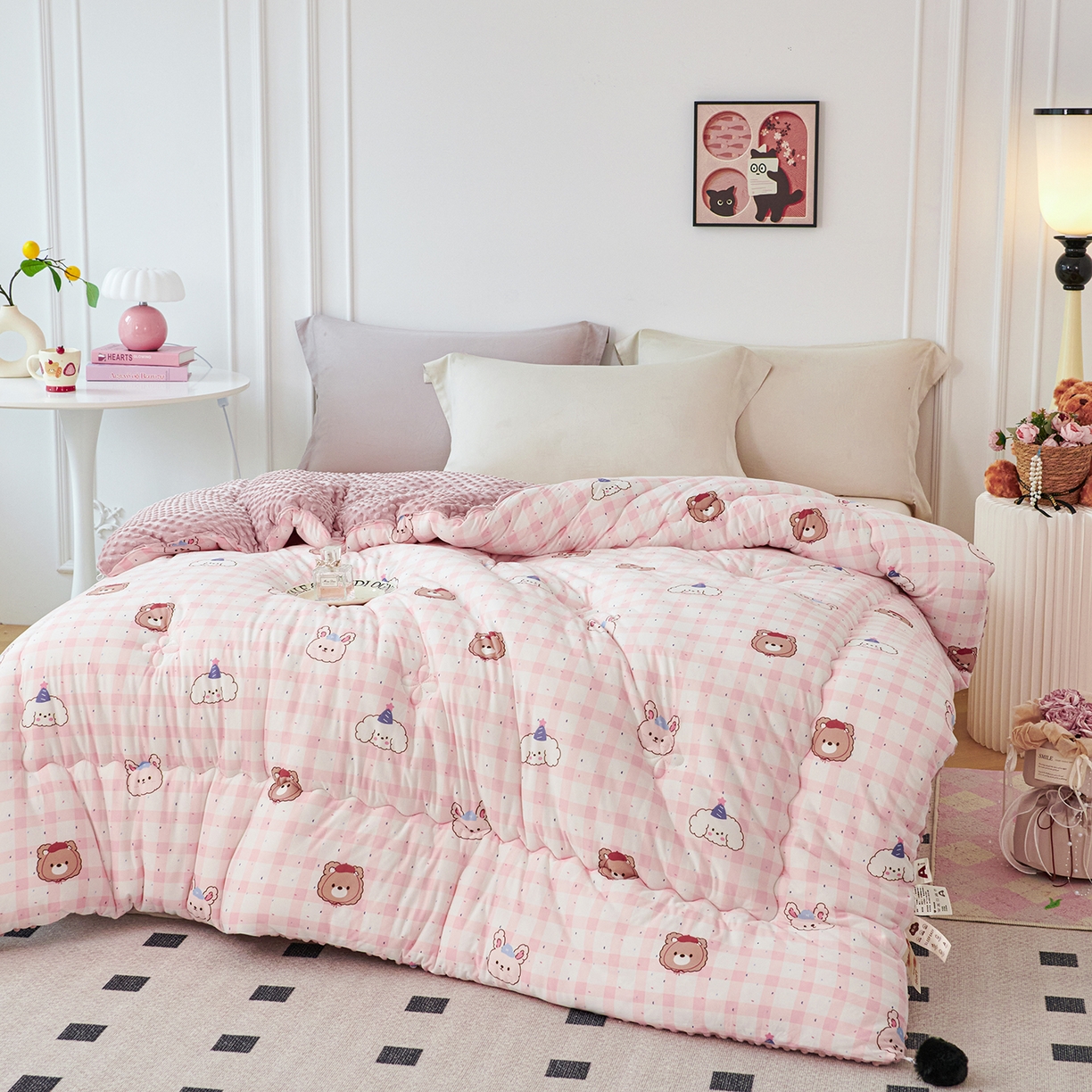 91家纺网 家纺一手货源 找家纺 （总）缔锦家纺 2025新款小版卡通豆豆被被子被芯