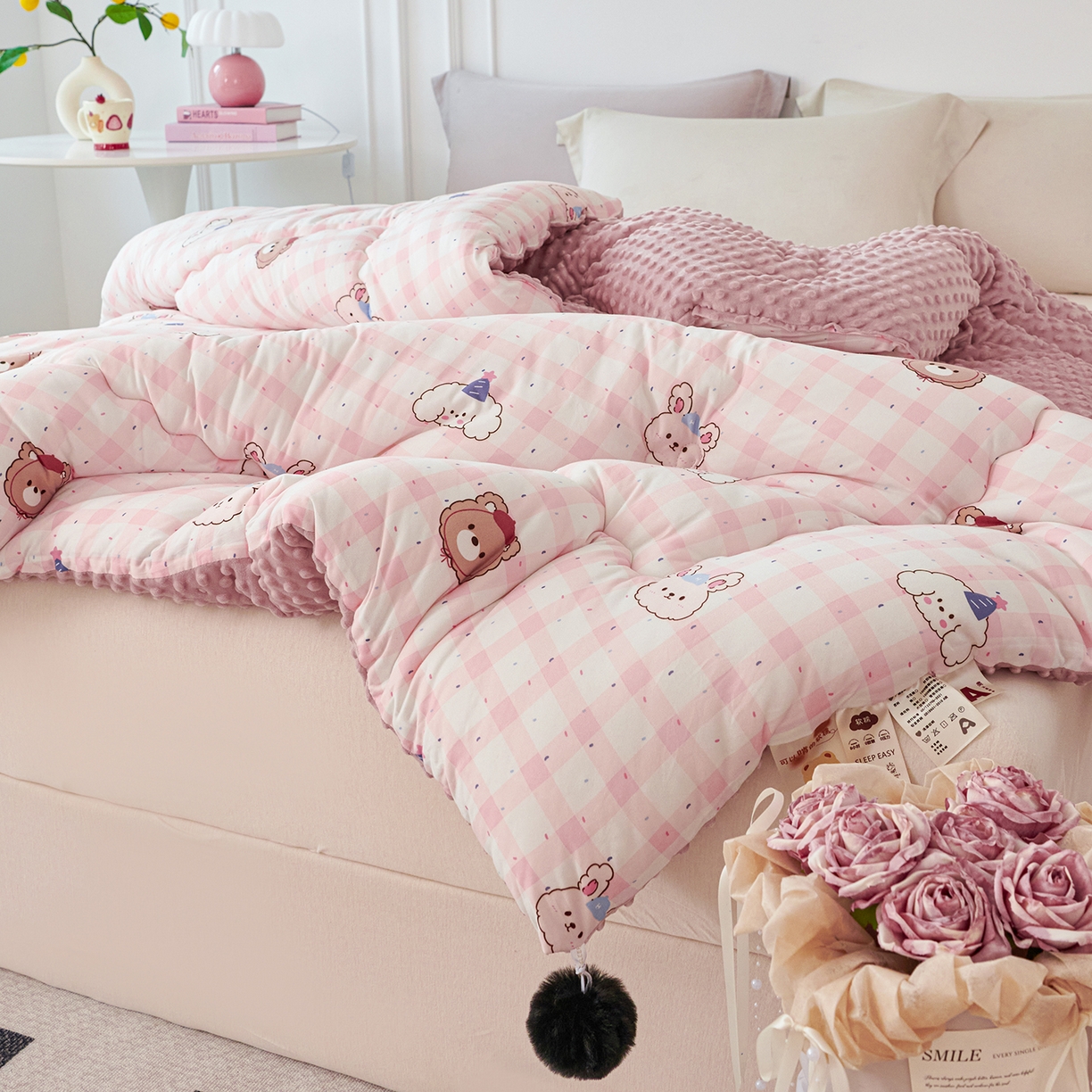 91家纺网 家纺一手货源 找家纺 （总）缔锦家纺 2025新款小版卡通豆豆被被子被芯