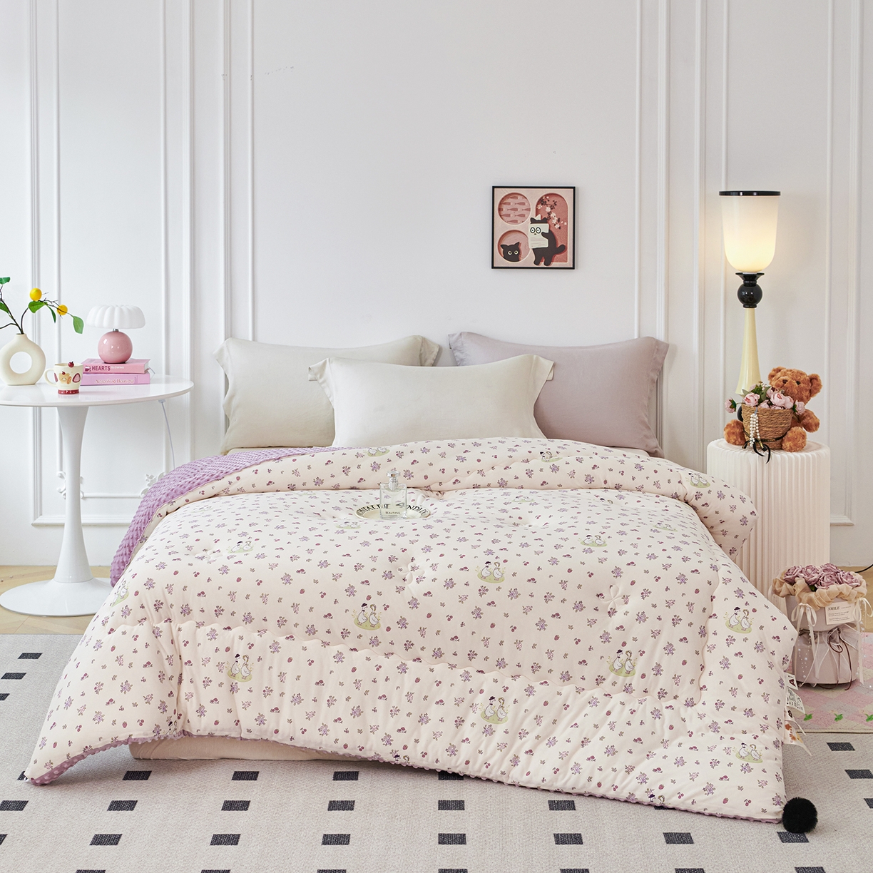 91家纺网 家纺一手货源 找家纺 （总）缔锦家纺 2025新款小版卡通豆豆被被子被芯