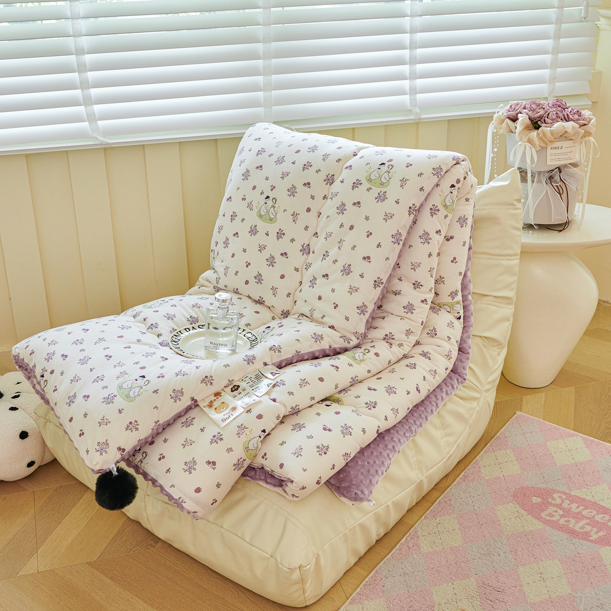 91家纺网 家纺一手货源 找家纺 缔锦家纺 2025新款小版卡通豆豆被被子被芯 幸运丫