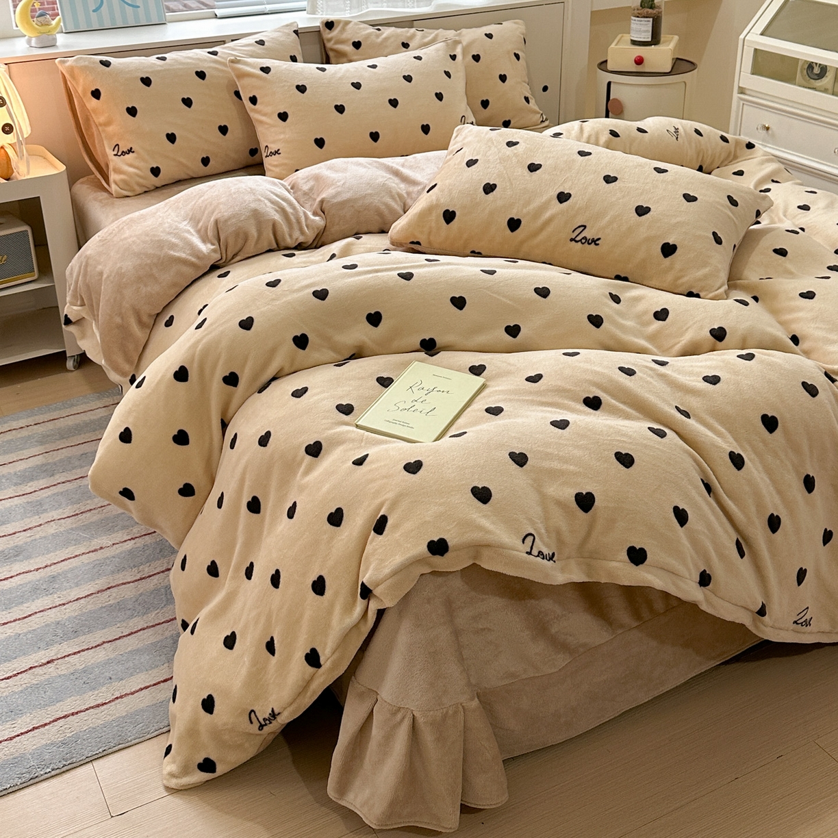 91家纺网 家纺一手货源 找家纺 （总）梦莱斯 2025新款加厚保暖双面牛奶绒四件套