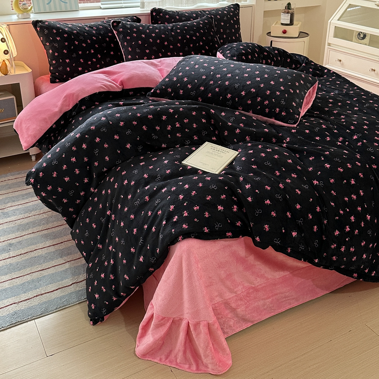 91家纺网 家纺一手货源 找家纺 （总）梦莱斯 2025新款加厚保暖双面牛奶绒四件套