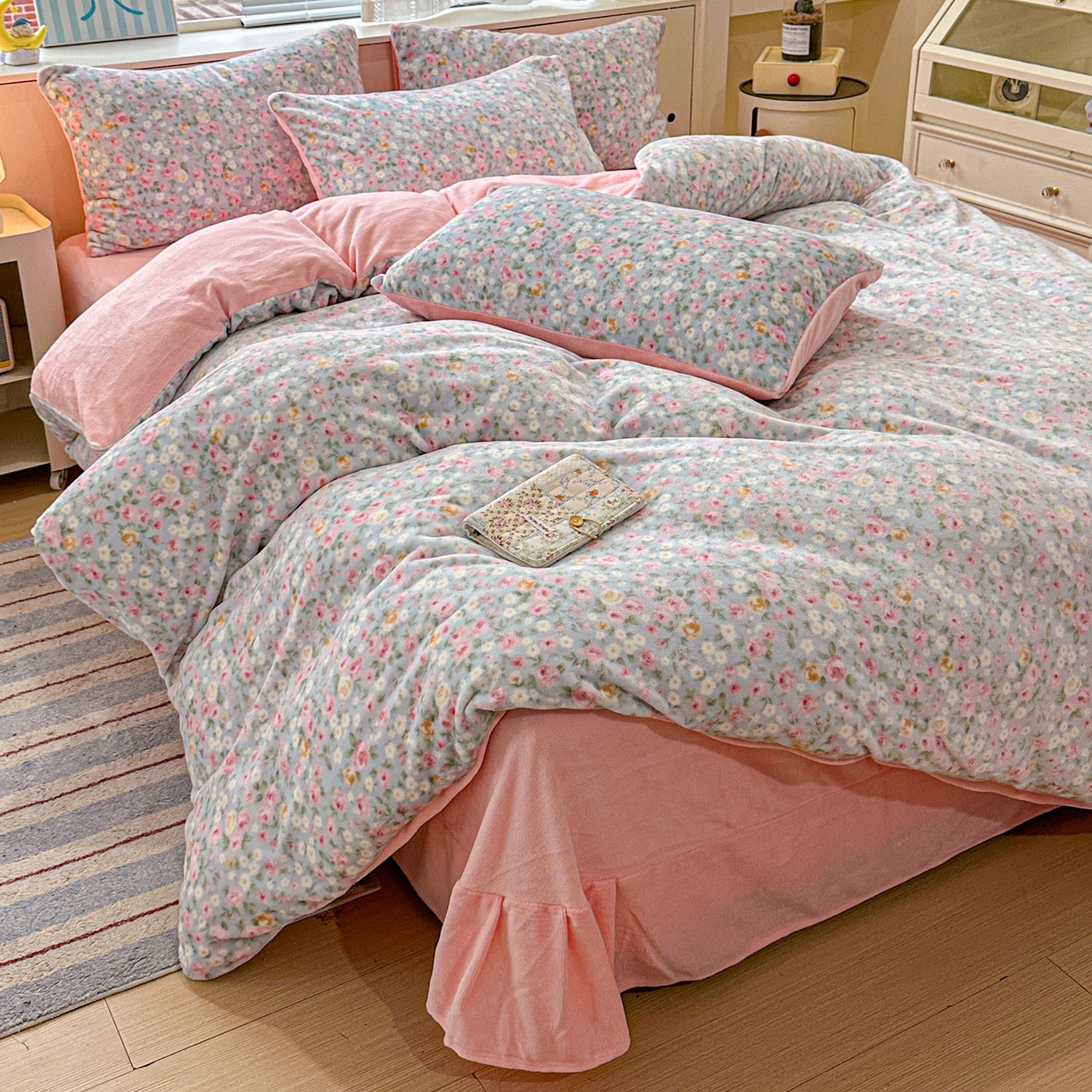 91家纺网 家纺一手货源 找家纺 （总）梦莱斯 2025新款加厚保暖双面牛奶绒四件套