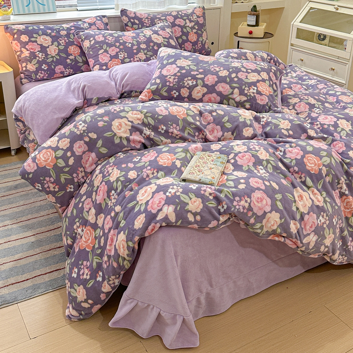 91家纺网 家纺一手货源 找家纺 （总）梦莱斯 2025新款加厚保暖双面牛奶绒四件套