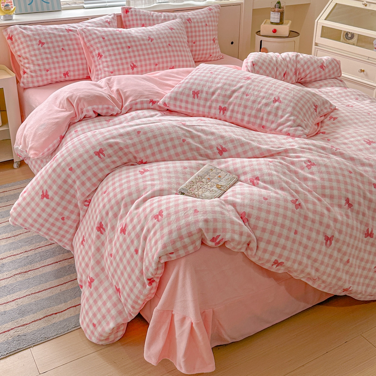 91家纺网 家纺一手货源 找家纺 （总）梦莱斯 2025新款加厚保暖双面牛奶绒四件套