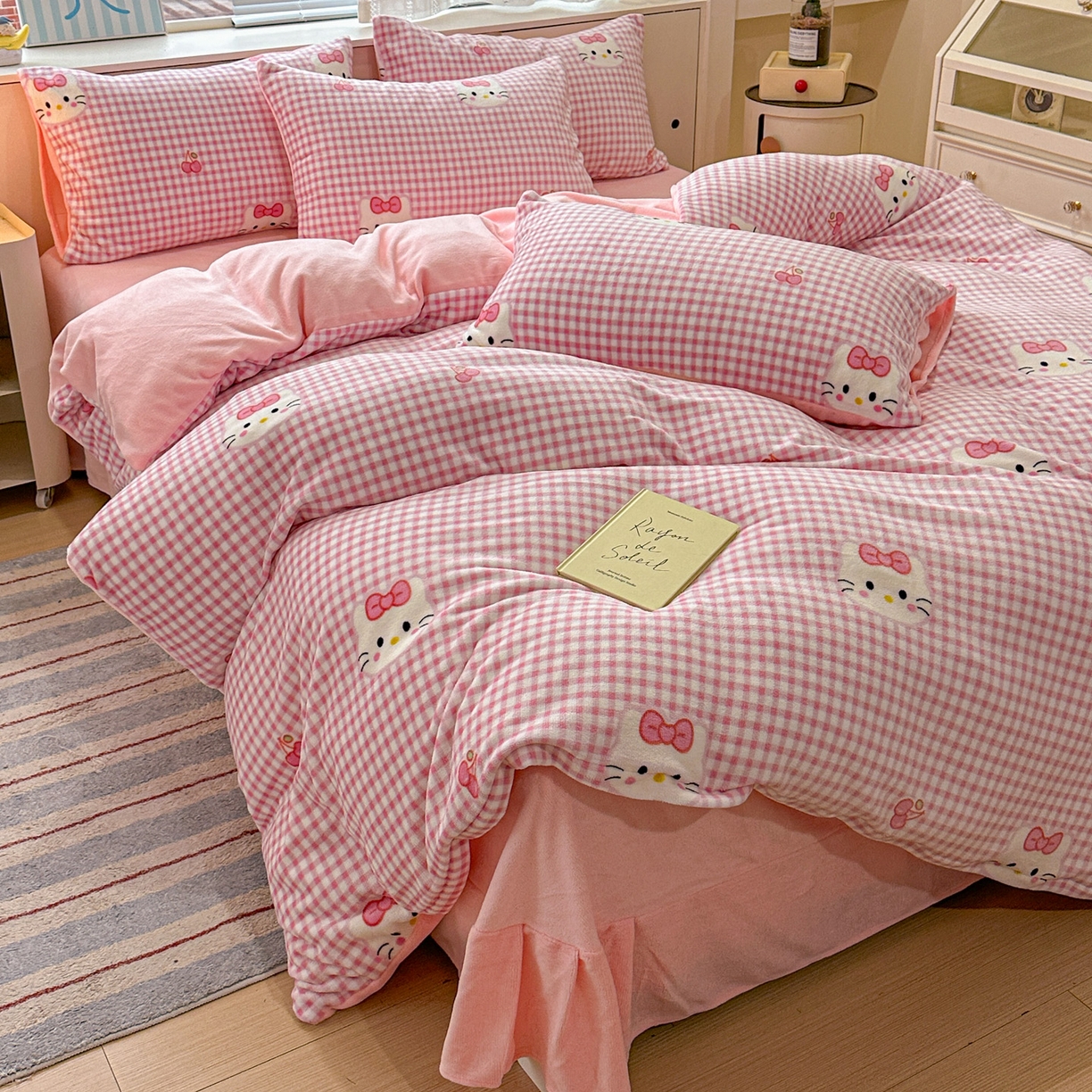 91家纺网 家纺一手货源 找家纺 （总）梦莱斯 2025新款加厚保暖双面牛奶绒四件套