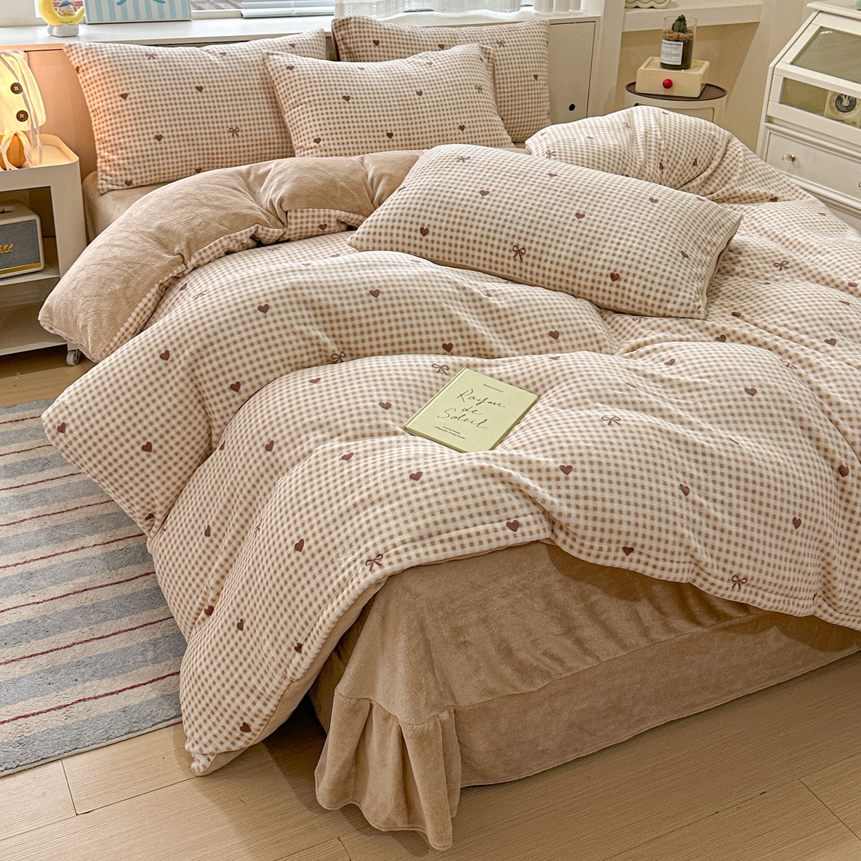 91家纺网 家纺一手货源 找家纺 （总）梦莱斯 2025新款加厚保暖双面牛奶绒四件套