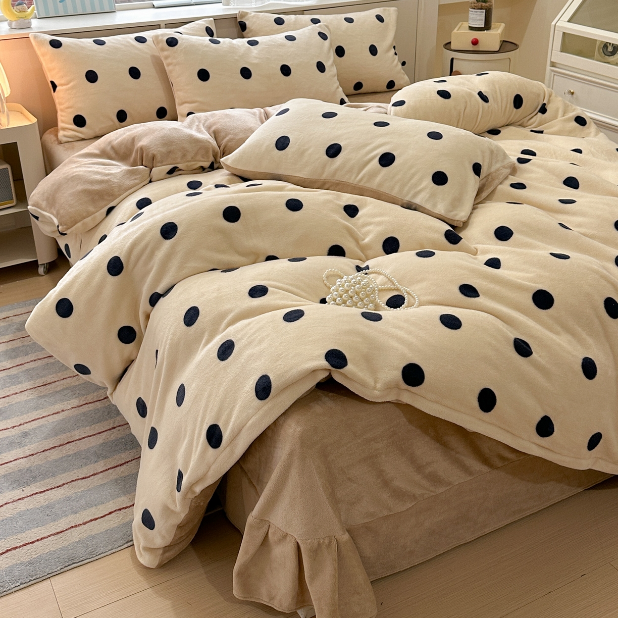 91家纺网 家纺一手货源 找家纺 （总）梦莱斯 2025新款加厚保暖双面牛奶绒四件套