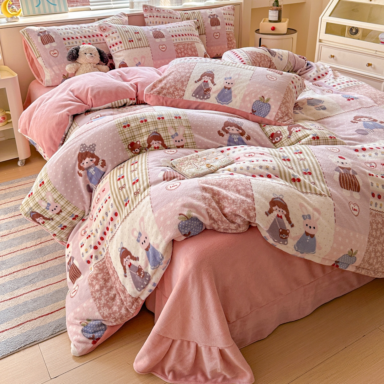 91家纺网 家纺一手货源 找家纺 （总）梦莱斯 2025新款加厚保暖双面牛奶绒四件套