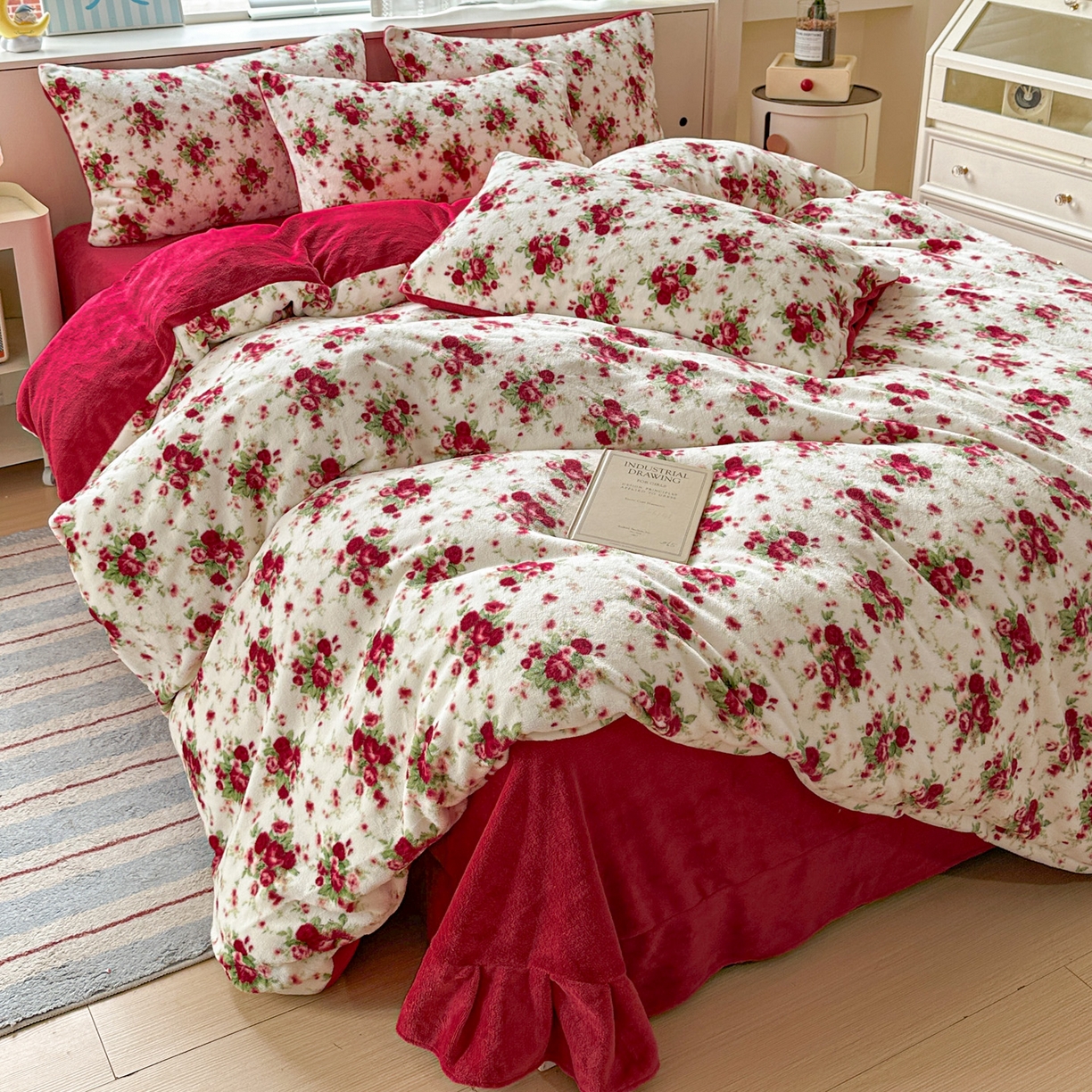 91家纺网 家纺一手货源 找家纺 （总）梦莱斯 2025新款加厚保暖双面牛奶绒四件套