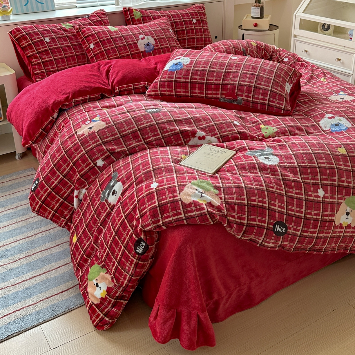 91家纺网 家纺一手货源 找家纺 （总）梦莱斯 2025新款加厚保暖双面牛奶绒四件套