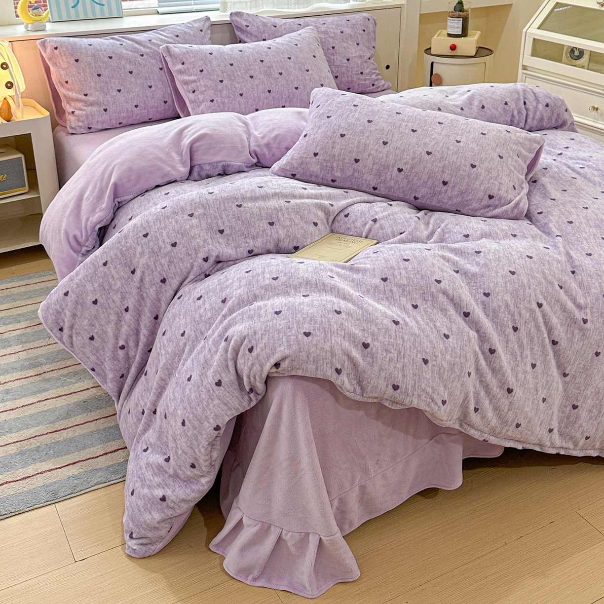 91家纺网 家纺一手货源 找家纺 （总）梦莱斯 2025新款加厚保暖双面牛奶绒四件套