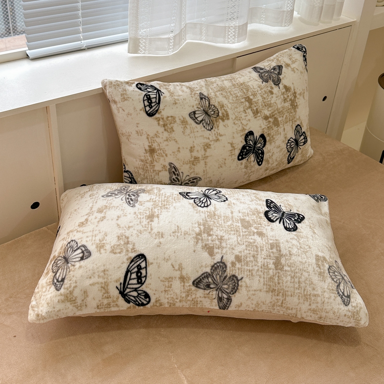 91家纺网 家纺一手货源 找家纺 梦莱斯 2025新款加厚保暖双面牛奶绒四件套 蝶舞