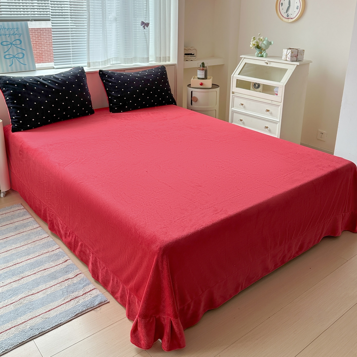 91家纺网 家纺一手货源 找家纺 梦莱斯 2025新款加厚保暖双面牛奶绒四件套 黑珍珠