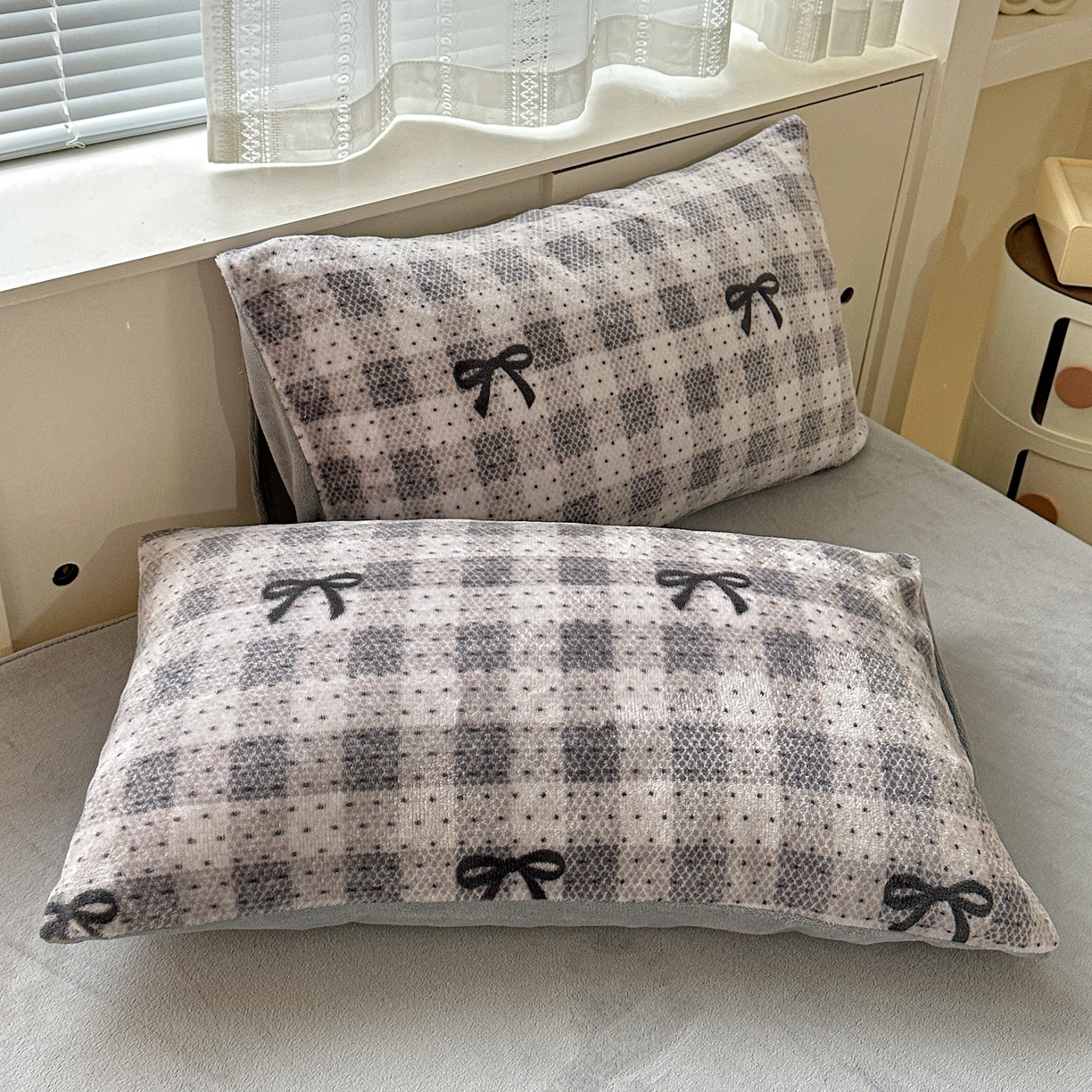 91家纺网 家纺一手货源 找家纺 梦莱斯 2025新款加厚保暖双面牛奶绒四件套 蝴蝶结