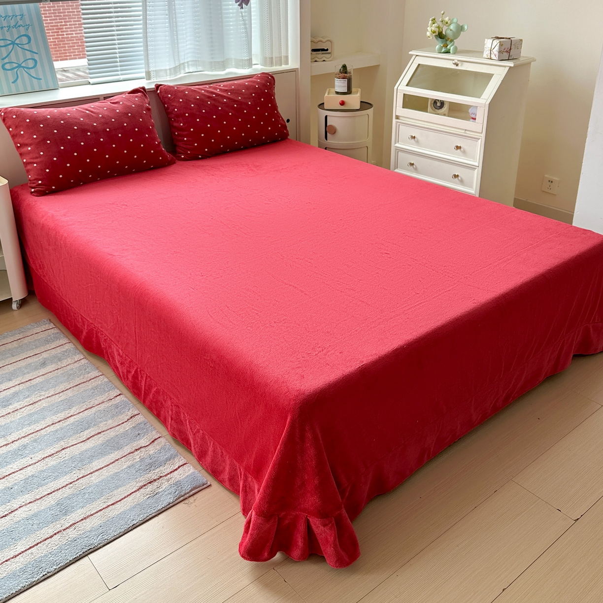 91家纺网 家纺一手货源 找家纺 梦莱斯 2025新款加厚保暖双面牛奶绒四件套 丝绒蛋糕