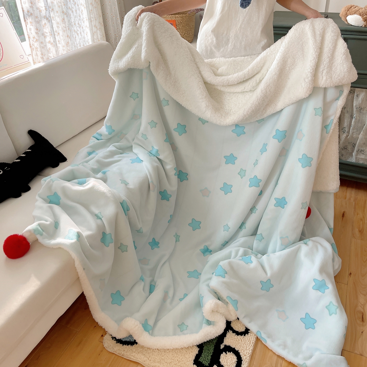 91家纺网 家纺一手货源 找家纺 （总）轻奢坊 2025新款博主风豹纹牛奶绒羊羔绒毛毯