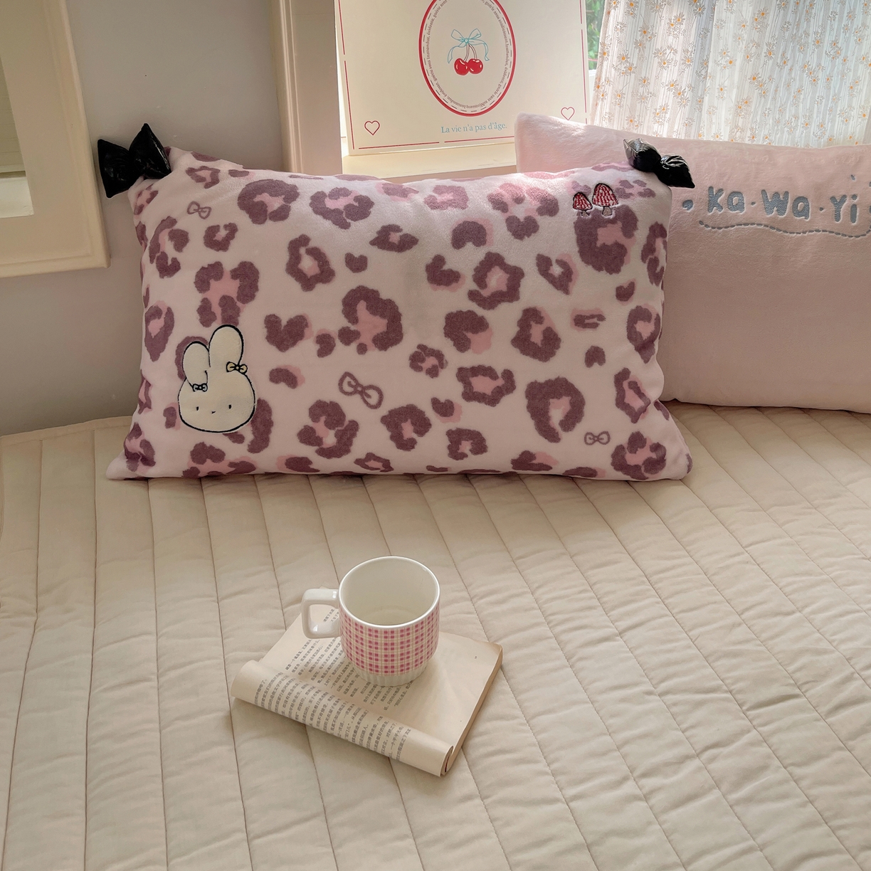 91家纺网 家纺一手货源 找家纺 轻奢坊 2025新款博主风豹纹牛奶绒羊羔绒毛毯 毯子-粉豹