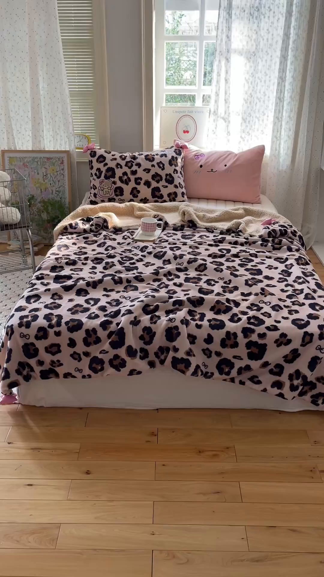 91家纺网 家纺一手货源 找家纺 轻奢坊 2025新款博主风豹纹牛奶绒羊羔绒毛毯 毯子-咖豹