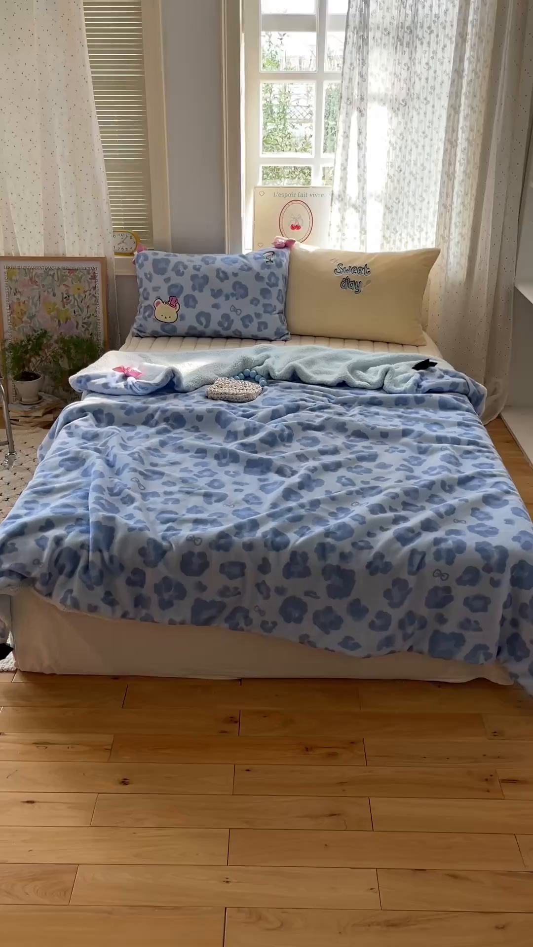 91家纺网 家纺一手货源 找家纺 轻奢坊 2025新款博主风豹纹牛奶绒羊羔绒毛毯 毯子-蓝豹