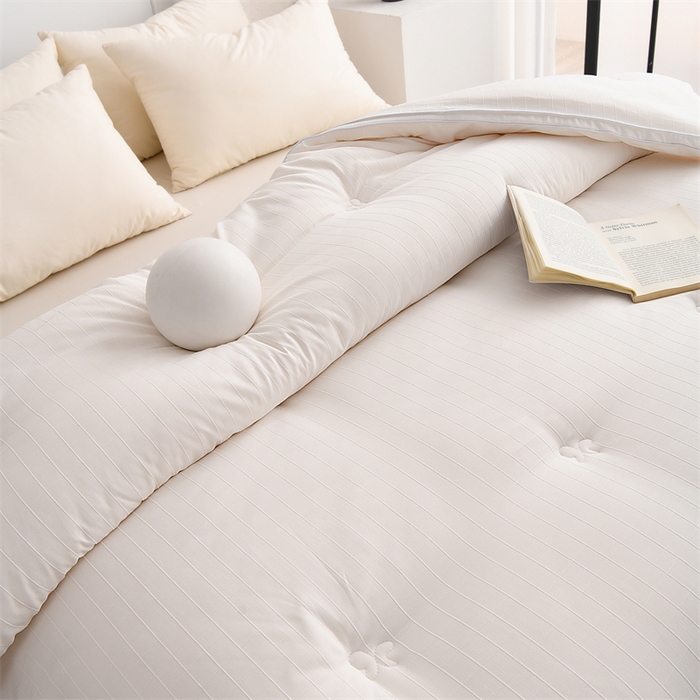 91家纺网 家纺一手货源 找家纺 （总）爱衫妮 2025新款全棉A类提花大豆被-方格  被子被芯