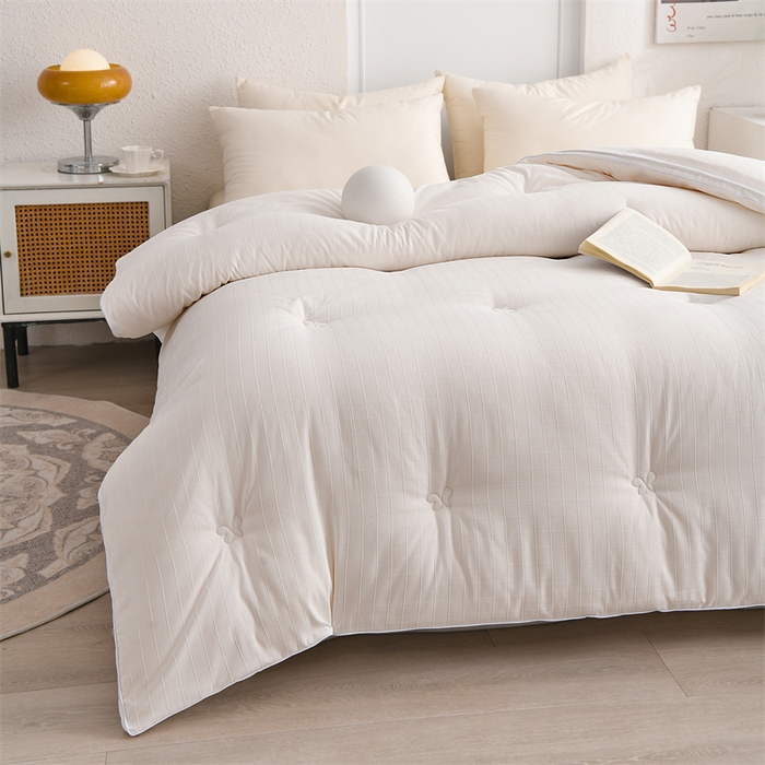 91家纺网 家纺一手货源 找家纺 （总）爱衫妮 2025新款全棉A类提花大豆被-方格  被子被芯