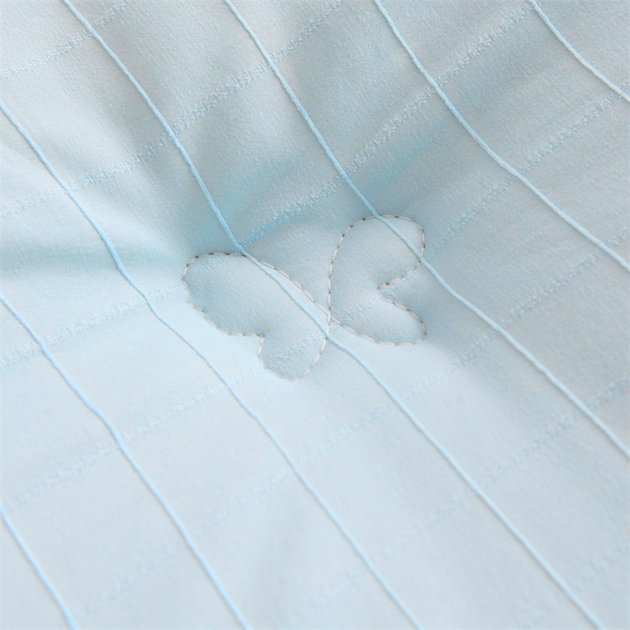 91家纺网 家纺一手货源 找家纺 爱衫妮 2025新款全棉A类提花大豆被-方格  被子被芯 方格-天蓝