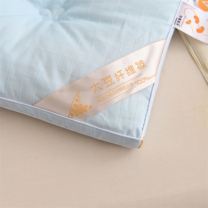 91家纺网 家纺一手货源 找家纺 爱衫妮 2025新款全棉A类提花大豆被-方格  被子被芯 方格-天蓝