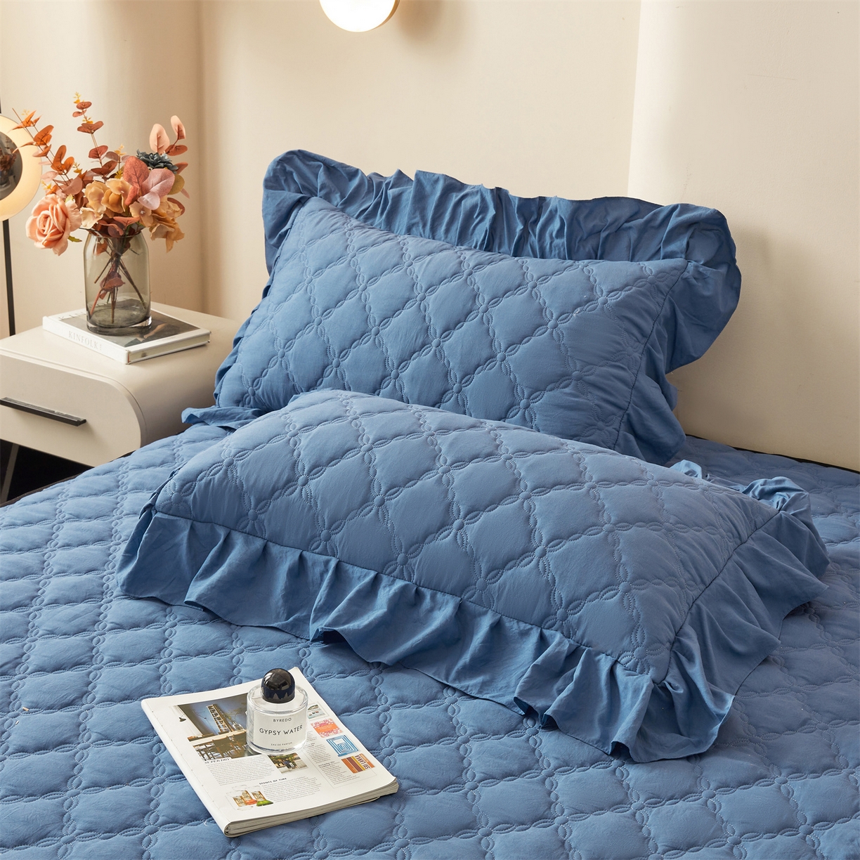 91家纺网 家纺一手货源 找家纺 （总）好儿喜家纺 2025新款A类水洗棉床裙-巴伦系列