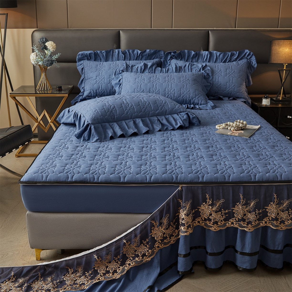 91家纺网 家纺一手货源 找家纺 （总）好儿喜家纺 2025新款A类水洗棉床裙-馨享系列