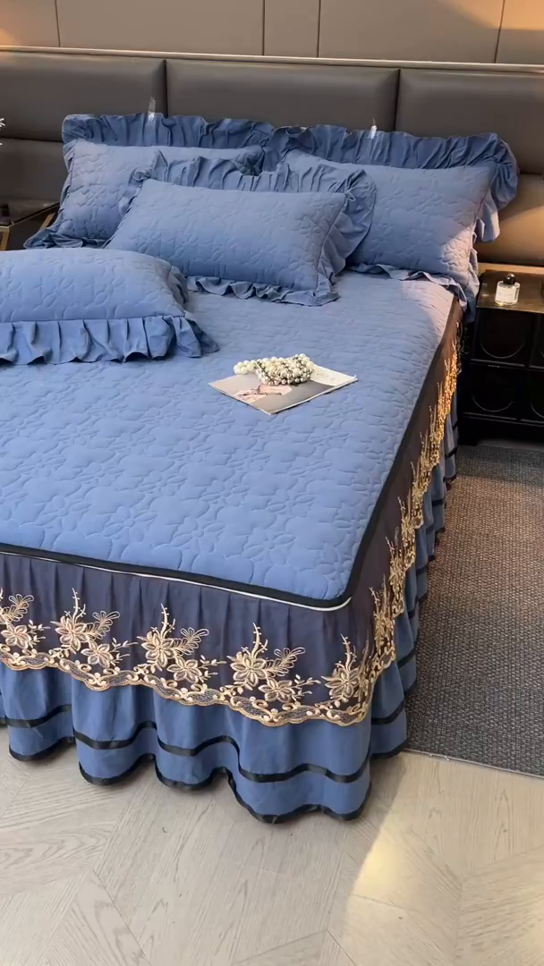 91家纺网 家纺一手货源 找家纺 （总）好儿喜家纺 2025新款A类水洗棉床裙-馨享系列