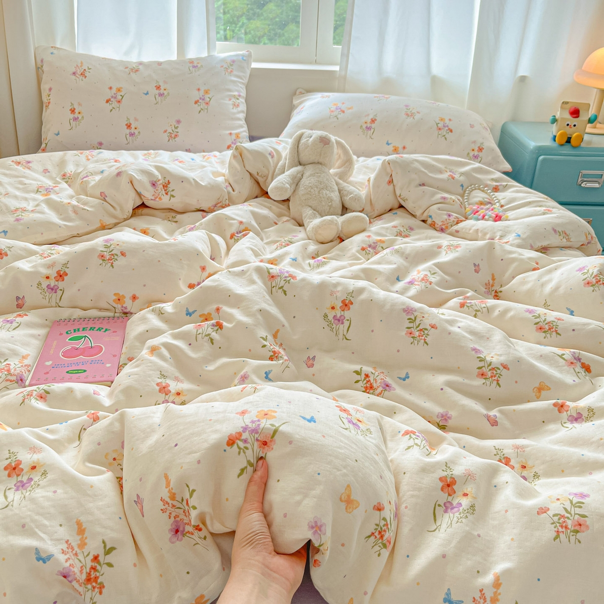 一比一家纺 2025新款全棉双层纱四件套若梦